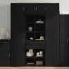 Fekete szerelt fa magasszekrény 70 x 42,5 x 185 cm