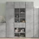 Betonszürke szerelt fa magasszekrény 70 x 42,5 x 185 cm