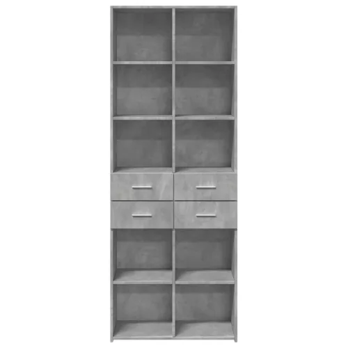 Betonszürke szerelt fa magasszekrény 70 x 42,5 x 185 cm