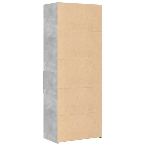Betonszürke szerelt fa magasszekrény 70 x 42,5 x 185 cm