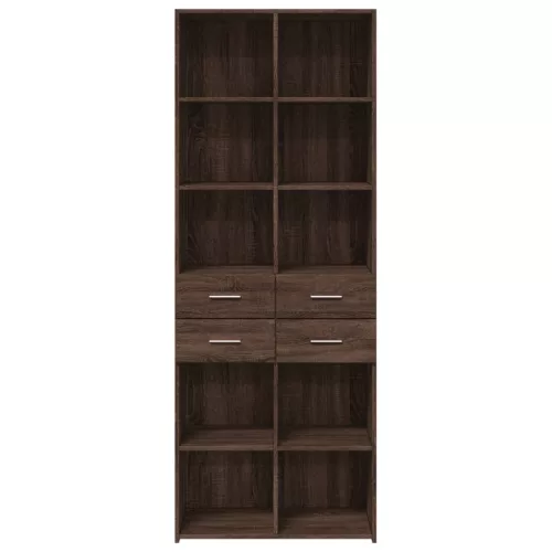 Barna tölgyszínű szerelt fa magasszekrény 70 x 42,5 x 185 cm