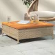 Bézs polyrattan és akácfa kerti asztal 70 x 70 x 25 cm