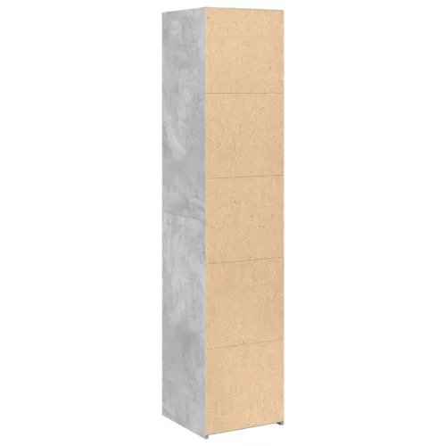Betonszürke szerelt fa magasszekrény 40 x 41 x 185 cm
