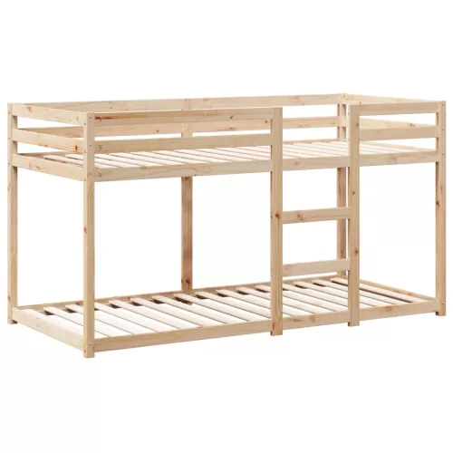 Tömör fenyőfa ágy emelettel és tetővel 80 x 200 cm