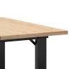 Tömör fenyőfa és acél dohányzóasztal O-vázzal 70x70x40 cm