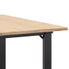 Tömör fenyőfa és acél dohányzóasztal O-vázzal 80x80x45 cm