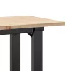 Tömör fenyőfa és acél dohányzóasztal O-vázzal 110x40x45 cm