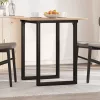 Tömör fenyőfa és acél étkezőasztal O-vázzal 70x70x75 cm