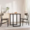 Tömör fenyőfa és acél étkezőasztal O-vázzal 70x70x75 cm