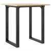 Tömör fenyőfa és acél étkezőasztal O-vázzal 70x70x75 cm