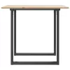 Tömör fenyőfa és acél étkezőasztal O-vázzal 90x90x75 cm
