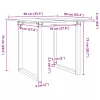 Tömör fenyőfa és acél étkezőasztal O-vázzal 90x90x75 cm