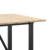 Tömör fenyőfa és acél étkezőasztal O-vázzal 140x80x75 cm
