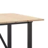 Tömör fenyőfa és acél étkezőasztal O-vázzal 160x80x75 cm