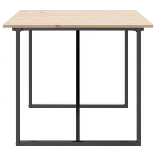 Tömör fenyőfa és acél étkezőasztal O-vázzal 180x90x75 cm