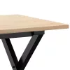 Tömör fenyőfa és acél dohányzóasztal X-vázzal 80x50x40 cm