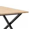 Tömör fenyőfa és acél dohányzóasztal X-vázzal 90x40x45 cm