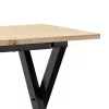 Tömör fenyőfa és acél dohányzóasztal X-vázzal 110x40x45 cm