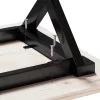 Tömör fenyőfa és acél dohányzóasztal X-vázzal 110x40x45 cm