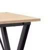 Tömör fenyőfa és acél étkezőasztal X-vázzal 50x50x75 cm
