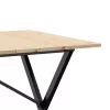 Tömör fenyőfa és acél étkezőasztal X-vázzal 140x80x75 cm