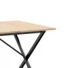 Tömör fenyőfa és acél étkezőasztal X-vázzal 180x90x75 cm