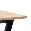 Tömör fenyőfa és acél étkezőasztal Y-vázzal 80x50x75 cm