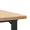 Tömör fenyőfa és acél O-vázú dohányzóasztal 90x90x45,5 cm