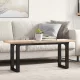 Tömör fenyőfa és acél O-vázú dohányzóasztal 110x40x45,5 cm