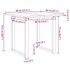 Tömör fenyőfa és acél étkezőasztal O-vázzal 80x80x75,5 cm