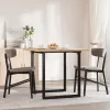 Tömör fenyőfa és acél étkezőasztal O-vázzal 90x90x75,5 cm