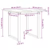 Tömör fenyőfa és acél étkezőasztal O-vázzal 90x90x75,5 cm