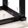 Tömör fenyőfa és acél étkezőasztal O-vázzal 140x80x75,5 cm