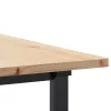 Tömör fenyőfa és acél étkezőasztal O-vázzal 180x90x75,5 cm