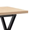 Tömör fenyőfa és acél X-vázú dohányzóasztal 90x40x45,5 cm