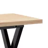 Tömör fenyőfa és acél X-vázú dohányzóasztal 110x40x45,5 cm