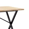 Tömör fenyőfa és acél étkezőasztal X-vázzal 140x80x75,5 cm