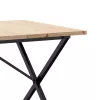 Tömör fenyőfa és acél étkezőasztal X-vázzal 180x90x75,5 cm