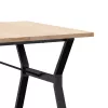 Tömör fenyőfa és acél étkezőasztal Y-vázzal 180x90x75,5 cm