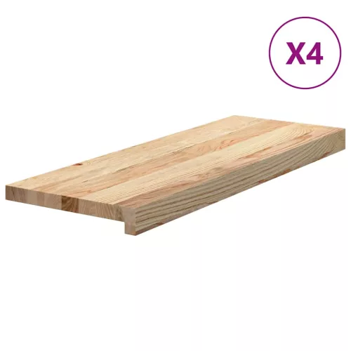4 db tömör tölgyfa lépcsőfokok kezeletlen 70x25x2 cm