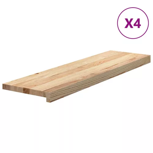 4 db tömör tölgyfa lépcsőfokok kezeletlen 90x25x2 cm
