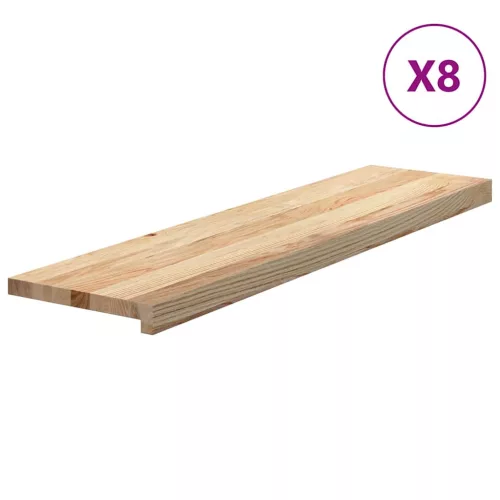 8 db tömör tölgyfa lépcsőfokok kezeletlen 100x25x2 cm