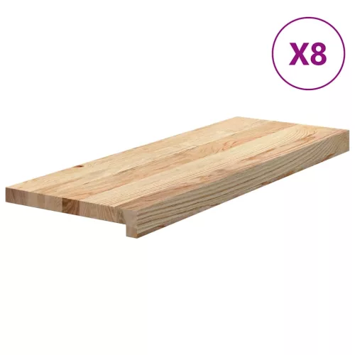8 db tömör tölgyfa lépcsőfokok kezeletlen 70x30x2 cm