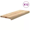 12 db tömör tölgyfa lépcsőfokok kezeletlen 70x25x2 cm