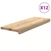 12 db tömör tölgyfa lépcsőfokok kezeletlen 70x30x2 cm