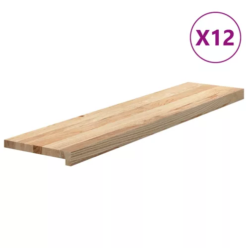 12 db tömör tölgyfa lépcsőfokok kezeletlen 110x30x2 cm