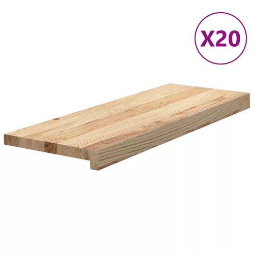 20 db tömör tölgyfa lépcsőfokok kezeletlen 70x30x2 cm