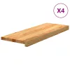 4 db tömör tölgyfa világosbarna lépcsőfokok 70x25x2 cm