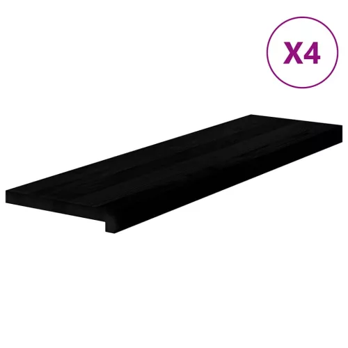 Lépcsőfokok 4 db Sötétbarna 90x25x2 cm tömör fa tölgyfa