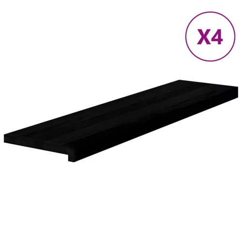 Lépcsőfokok 4 db Sötétbarna 100x30x2 cm tömör fa tölgyfa